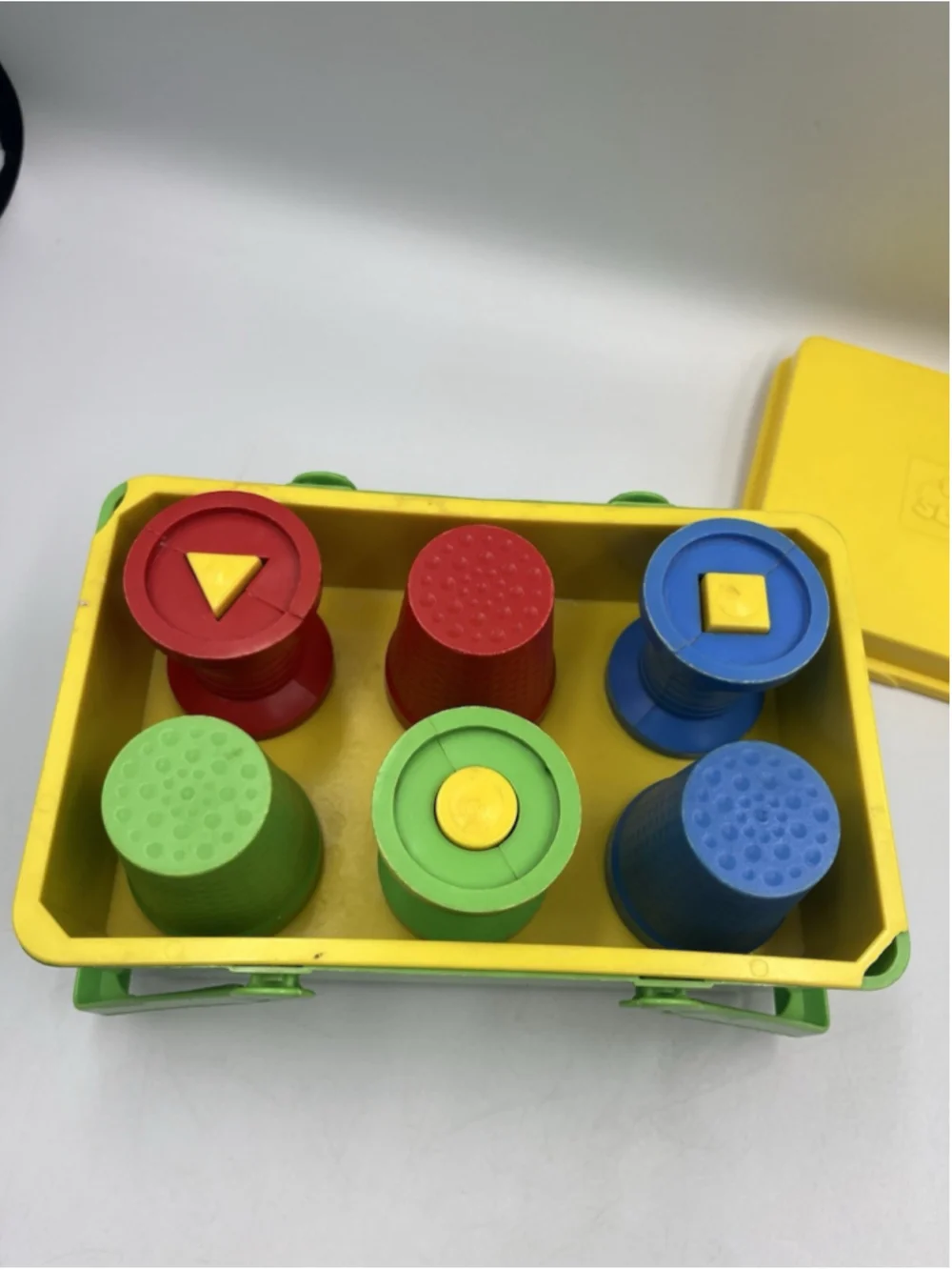 The Sewing Basket Vintage 1970s Childrens Guidance Learning Toy w/Shapes-Buttons